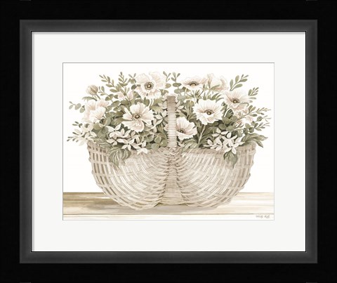 Framed Basket of Poppies Print