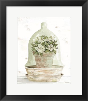 Framed Floral Cloche I Print