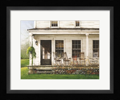 Framed Back Porch Gathering Print