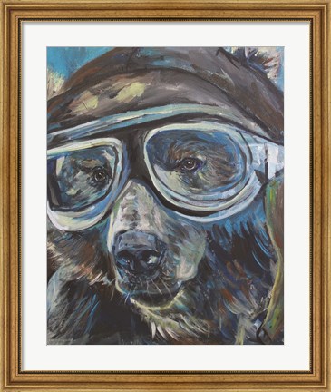 Framed Pilot Bear 1 Print