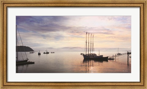 Framed Bar Harbor Silhouettes Print