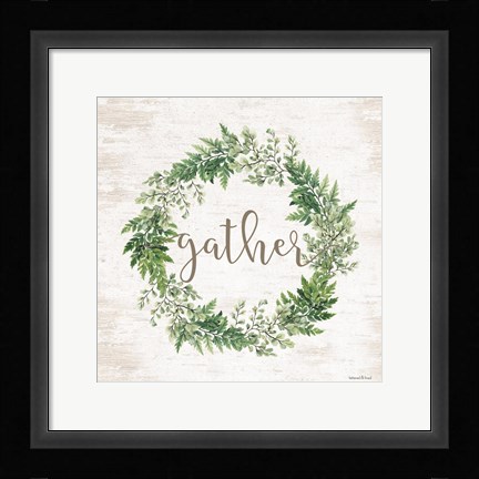 Framed Gather Wreath Print
