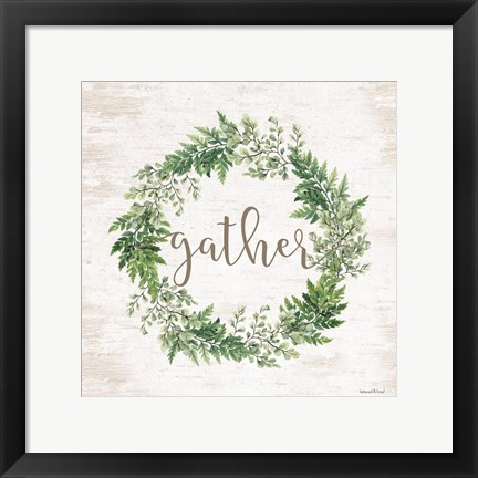 Framed Gather Wreath Print