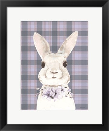 Framed Plaid Bunny Floral Print