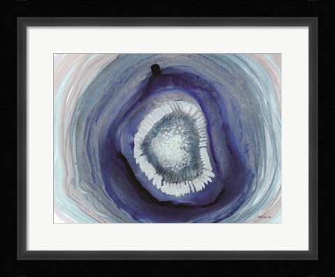 Framed Shades of Blue Agate Print