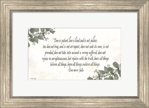 Framed Love is Patient Print