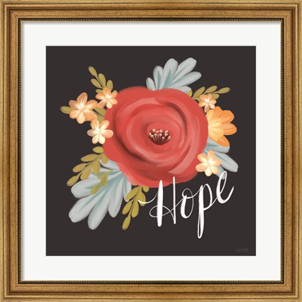 Framed Hope Floral Print