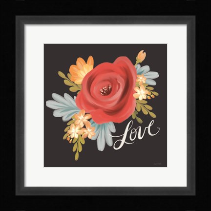 Framed Love Floral Print