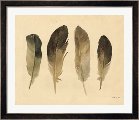 Framed Four Feathers Print