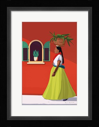 Framed Market Day Woman Print