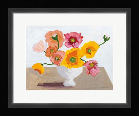 Framed Sorbet Poppies I Print