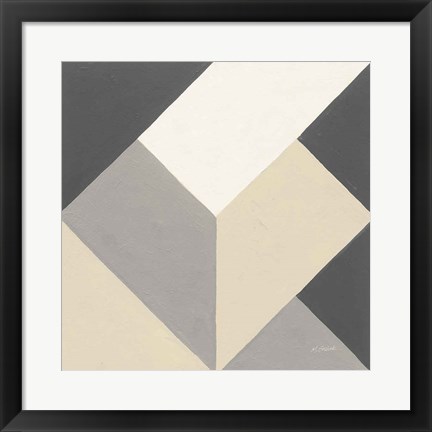 Framed Triangles I Neutral Crop Print