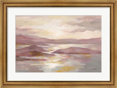 Framed Pink and Gold Landscape Print