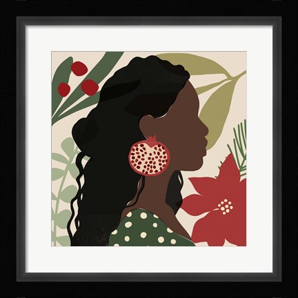 Framed Christmas Earring I Print