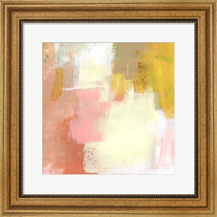 Framed Yellow and Blush I Print