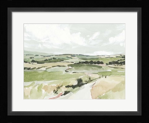 Framed Rolling Pastures Sketch I Print