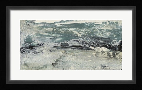 Framed Teal Seascape I Print