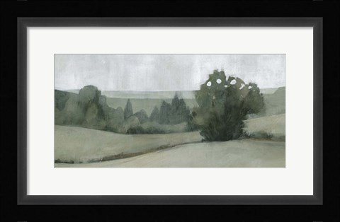 Framed Soft Green Landscape II Print