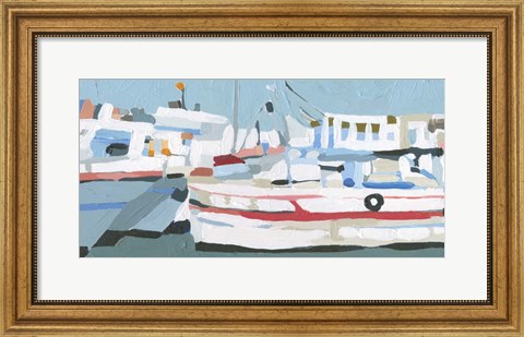 Framed Bright Boats I Print