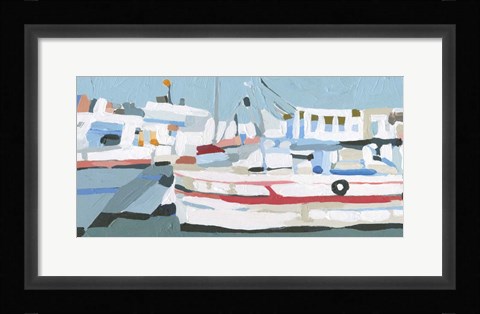 Framed Bright Boats I Print