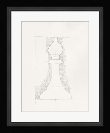 Framed Chess Set Sketch VI Print