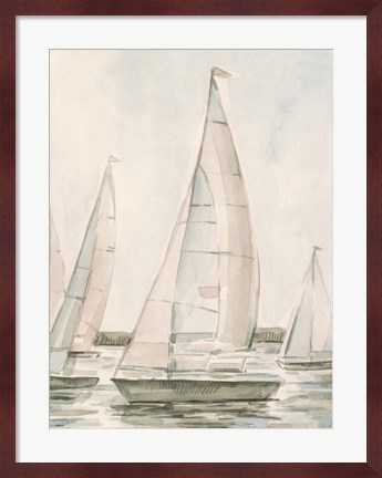 Framed Sail Scribble I Print