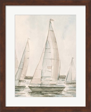 Framed Sail Scribble I Print