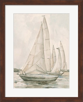 Framed Sail Scribble II Print