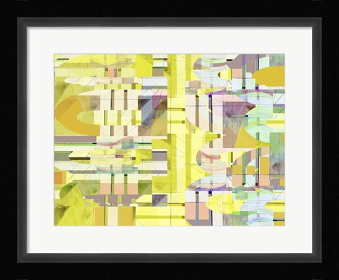 Framed Yellow Curves II Print