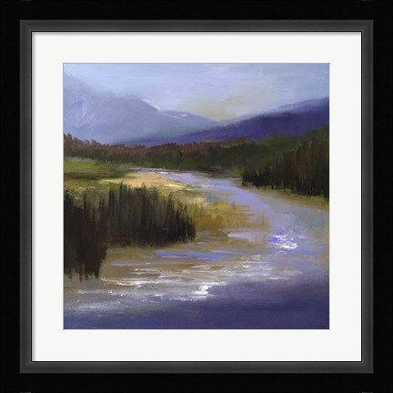 Framed Mountain River II Print