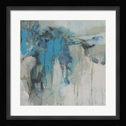 Framed Painterly Teal II Print