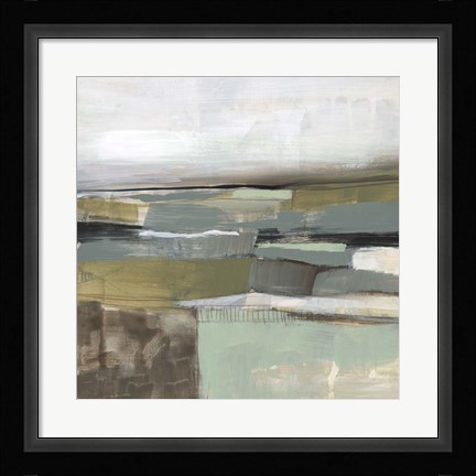 Framed Neutral Horizon Grid I Print