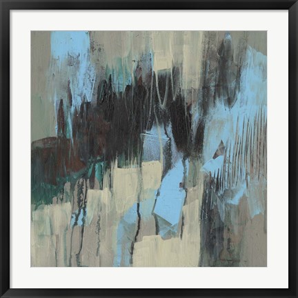 Framed Ocean Blue Abstract I Print