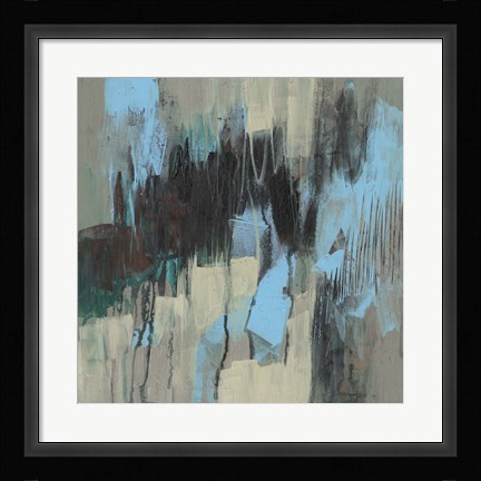 Framed Ocean Blue Abstract I Print