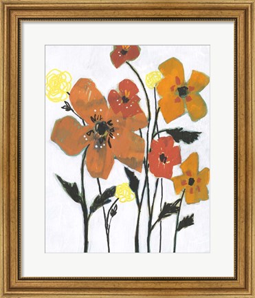 Framed Hot Flowers I Print