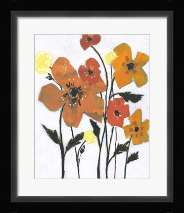 Framed Hot Flowers I Print