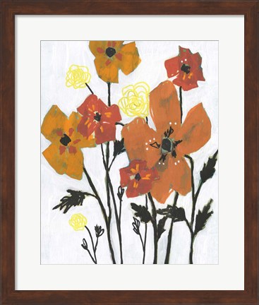 Framed Hot Flowers II Print