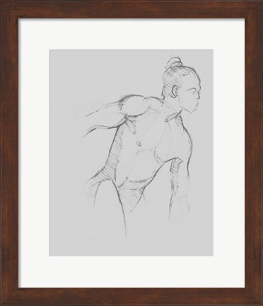 Framed Male Torso Sketch II Print