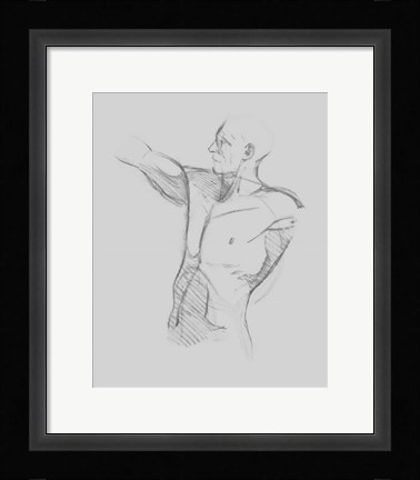 Framed Male Torso Sketch IV Print