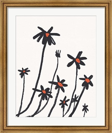 Framed Young Coneflowers I Print