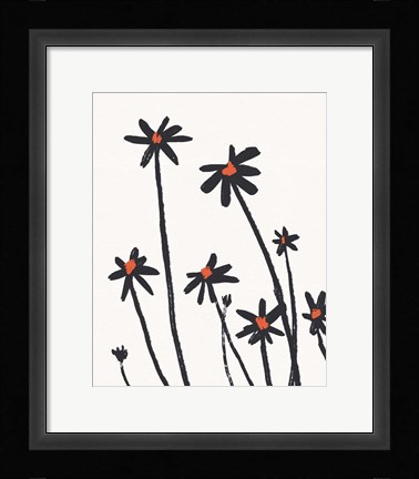 Framed Young Coneflowers II Print