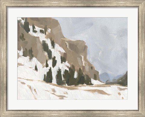 Framed Snowy Rise I Print