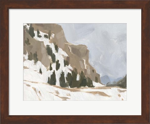 Framed Snowy Rise I Print
