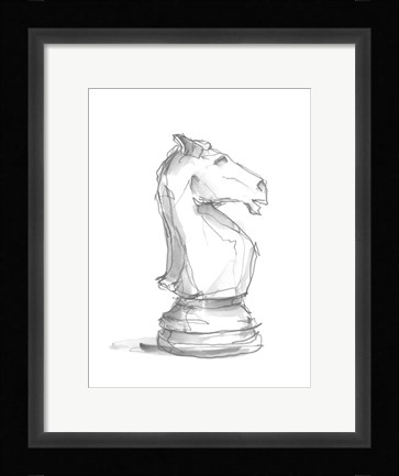 Framed Chess Piece Study I Print