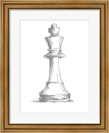 Framed Chess Piece Study II Print