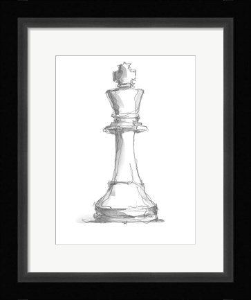 Framed Chess Piece Study II Print