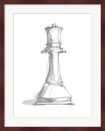 Framed Chess Piece Study III Print