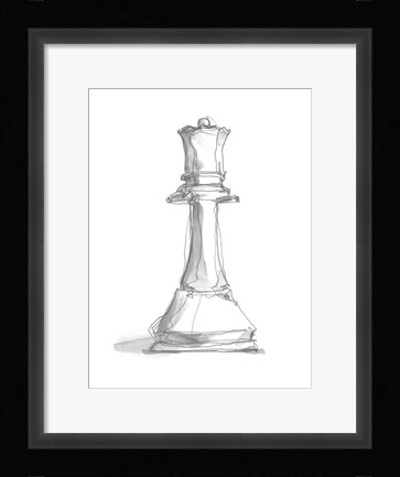 Framed Chess Piece Study III Print
