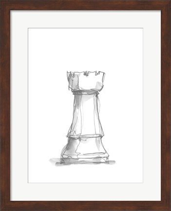 Framed Chess Piece Study V Print
