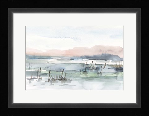 Framed Marsh Cattails I Print